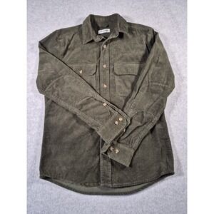 Line of Trade Shirt Mens Medium Green Corduroy Outdoor Workwear Utility Heritage
